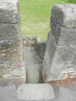 Stone entrance to the steps down from Newton Cap Bridge, Bishop Auckland July 2016